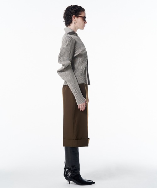 JOSE MOON（ジョゼムーン）の「ASYMMETRY LINER SKIRT/アシンメトリーライナースカート（スカート・レディース・ブラック/カーキ・36/38）」の10枚目の写真