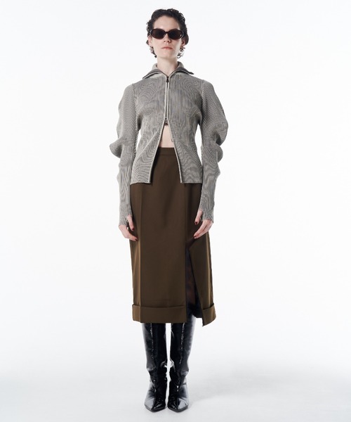 JOSE MOON（ジョゼムーン）の「ASYMMETRY LINER SKIRT/アシンメトリーライナースカート（スカート・レディース・ブラック/カーキ・36/38）」の7枚目の写真