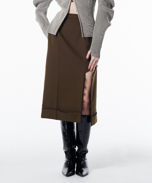 JOSE MOON（ジョゼムーン）の「ASYMMETRY LINER SKIRT/アシンメトリーライナースカート（スカート・レディース・ブラック/カーキ・36/38）」の3枚目の写真