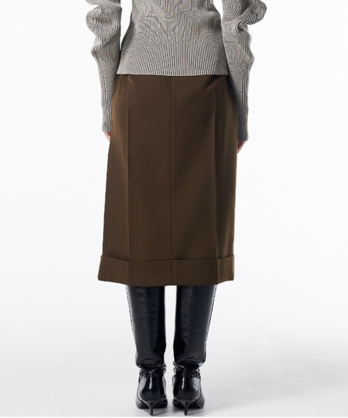 JOSE MOON（ジョゼムーン）の「ASYMMETRY LINER SKIRT/アシンメトリーライナースカート（スカート・レディース・ブラック/カーキ・36/38）」の6枚目の写真