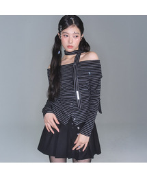 ZEROPLANET（ゼロプラネット）の「イアンオフショルダースカーフセット [STRIPE]（Tシャツ/カットソー）」