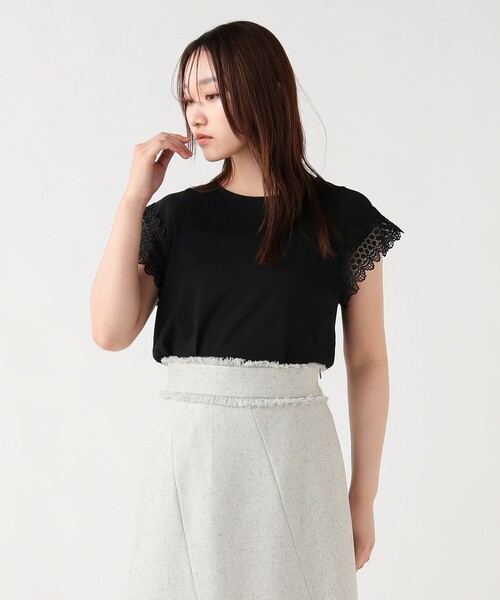 BEAMS HEART（ビームスハート）の「袖口レース プルオーバー（Tシャツ/カットソー・レディース・ホワイト系その他7/ブラック/オフホワイト・FREE）」の16枚目の写真