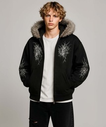 MONOCHROME（モノクローム）の「クラッキングデザインファーフードパーカー（パーカー）」