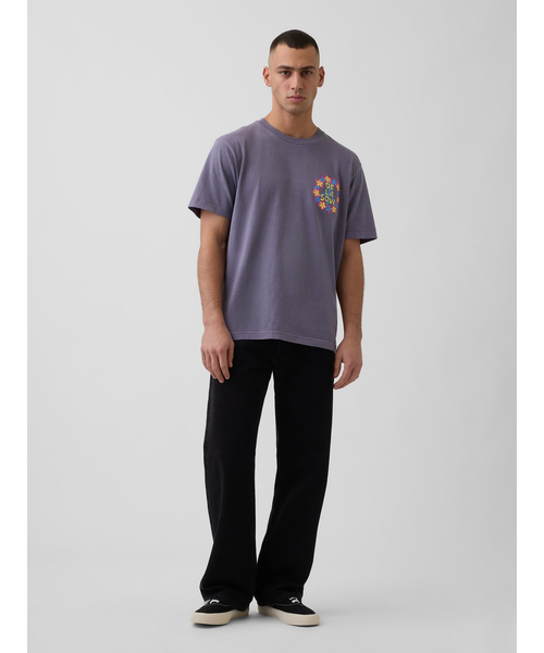 GAP(ギャップ)の「◆デ・ラ・ソウル リラックスフィット グラフィックTシャツ(Tシャツ/カットソー・メンズ・パープル系その他・XS/S/M/L/XL)」の3枚目の写真