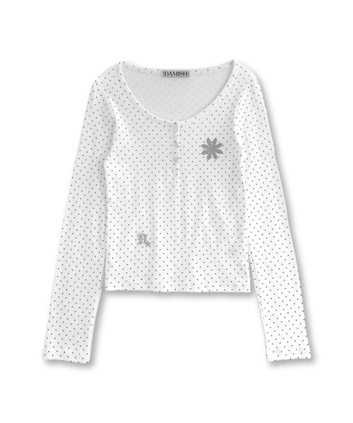 DAMISH(ダミシュ)の「リフレクティブドットヘンリーネックロングスリーブ_アイボリー(Tシャツ/カットソー・レディース・アイボリー・FREE)」の1枚目の写真