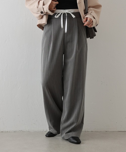 COLONY 2139（コロニートゥーワンスリーナイン）の「【セットアップ対応】Wウエストストライプイージーパンツ（その他パンツ・レディース・ネイビー/グレー/アイボリー・FREE）」の3枚目の写真