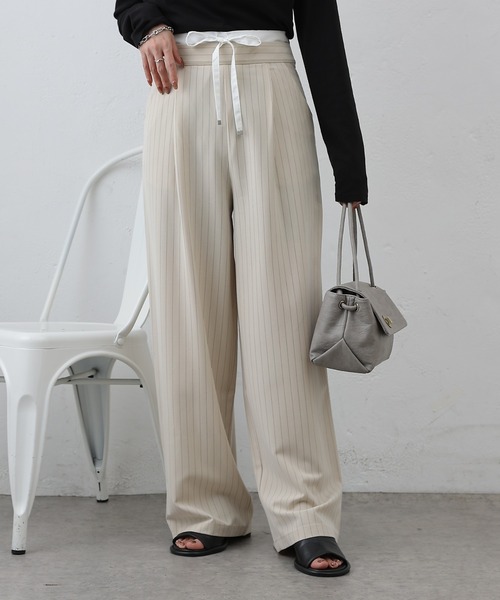 COLONY 2139（コロニートゥーワンスリーナイン）の「【セットアップ対応】Wウエストストライプイージーパンツ（その他パンツ・レディース・ネイビー/グレー/アイボリー・FREE）」の2枚目の写真