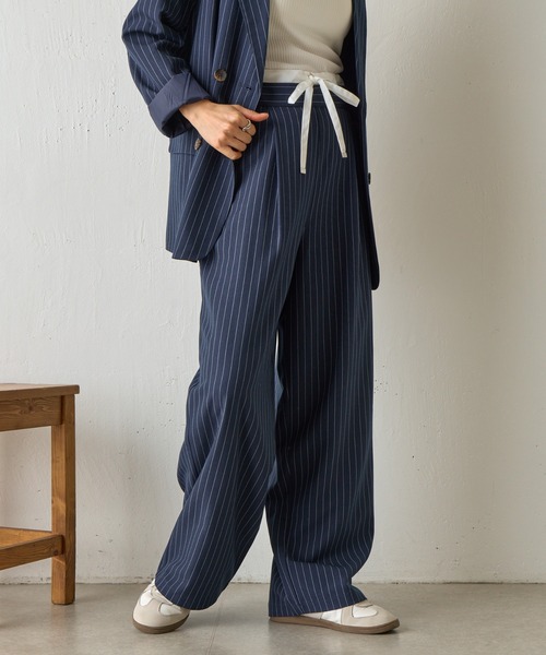 COLONY 2139（コロニートゥーワンスリーナイン）の「【セットアップ対応】Wウエストストライプイージーパンツ（その他パンツ・レディース・ネイビー/グレー/アイボリー・FREE）」の18枚目の写真