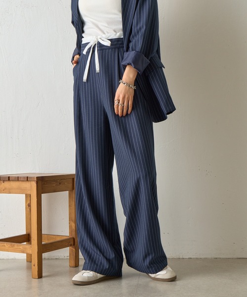 COLONY 2139（コロニートゥーワンスリーナイン）の「【セットアップ対応】Wウエストストライプイージーパンツ（その他パンツ・レディース・ネイビー/グレー/アイボリー・FREE）」の16枚目の写真