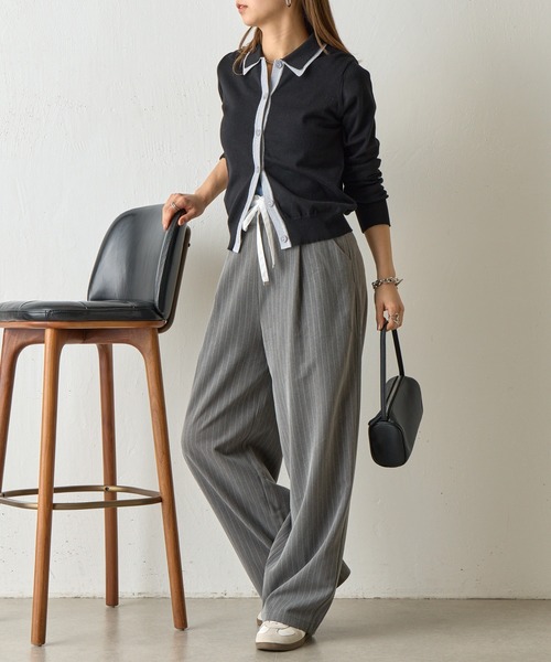 COLONY 2139（コロニートゥーワンスリーナイン）の「【セットアップ対応】Wウエストストライプイージーパンツ（その他パンツ・レディース・ネイビー/グレー/アイボリー・FREE）」の12枚目の写真