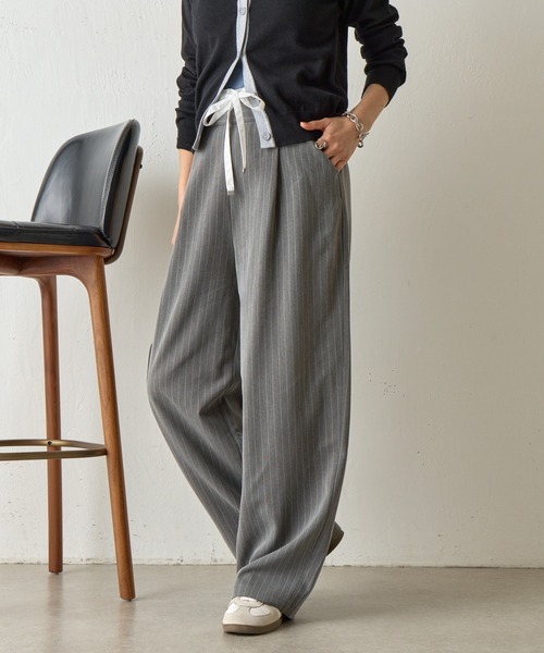 COLONY 2139（コロニートゥーワンスリーナイン）の「【セットアップ対応】Wウエストストライプイージーパンツ（その他パンツ・レディース・ネイビー/グレー/アイボリー・FREE）」の8枚目の写真