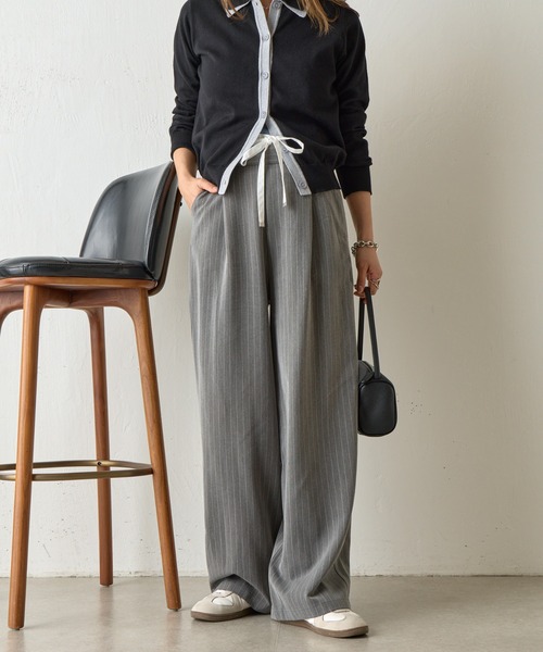 COLONY 2139（コロニートゥーワンスリーナイン）の「【セットアップ対応】Wウエストストライプイージーパンツ（その他パンツ・レディース・ネイビー/グレー/アイボリー・FREE）」の7枚目の写真