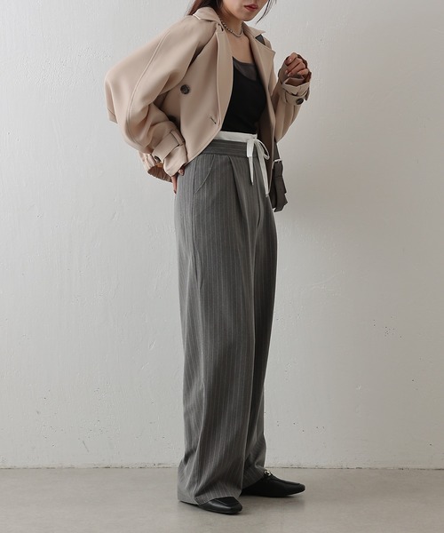 COLONY 2139（コロニートゥーワンスリーナイン）の「【セットアップ対応】Wウエストストライプイージーパンツ（その他パンツ・レディース・ネイビー/グレー/アイボリー・FREE）」の5枚目の写真