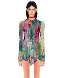 Desigual | ギャザー入りマルチカラー 抽象柄 ロングドレス(ワンピース)