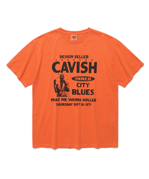 Cavish（カビシ）の「PIGMENT CITY BLUES SS TEE ORANGE(CV2EMUT513A)（Tシャツ/カットソー）」