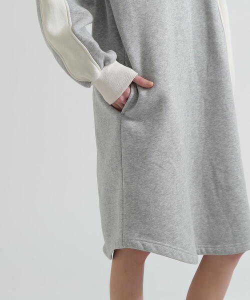 AVIREX（アヴィレックス）の「BI-COLOR FLEECE LINED DRESS（ワンピース・レディース・グレー/ネイビー・F）」の16枚目の写真