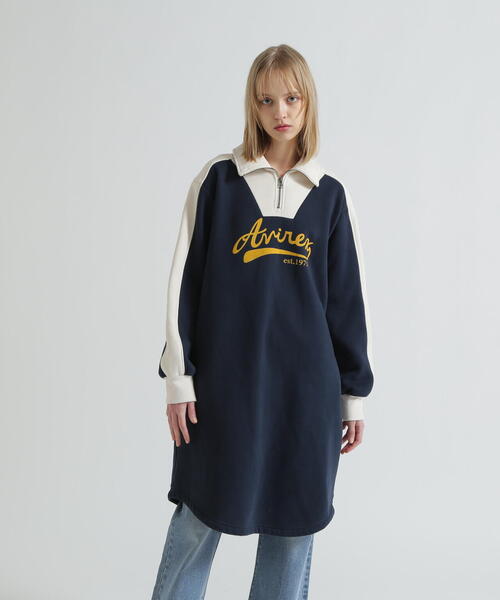 AVIREX（アヴィレックス）の「BI-COLOR FLEECE LINED DRESS（ワンピース・レディース・グレー/ネイビー・F）」の20枚目の写真