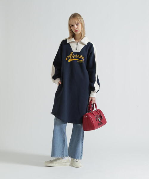 AVIREX（アヴィレックス）の「BI-COLOR FLEECE LINED DRESS（ワンピース・レディース・グレー/ネイビー・F）」の21枚目の写真