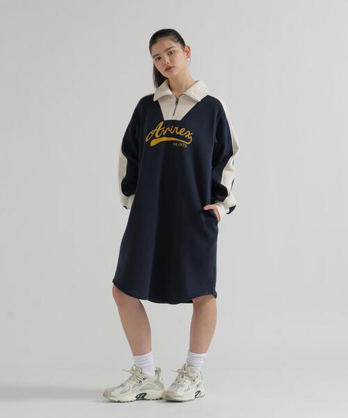 AVIREX(アヴィレックス)の「BI-COLOR FLEECE LINED DRESS(ワンピース・レディース・グレー/ネイビー・F)」の22枚目の写真