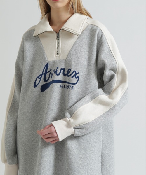 AVIREX（アヴィレックス）の「BI-COLOR FLEECE LINED DRESS（ワンピース・レディース・グレー/ネイビー・F）」の9枚目の写真