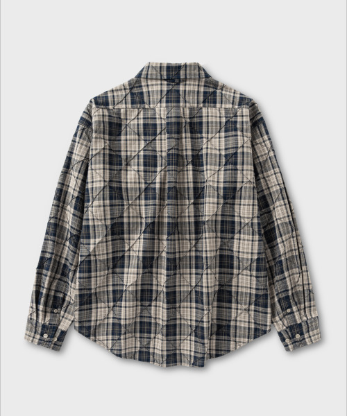NONBLANK(ノンブランク)の「ピンタックチェックシャツ_BEIGE(シャツ/ブラウス・メンズ・ベージュ・MEDIUM/LARGE/X-LARGE)」の2枚目の写真