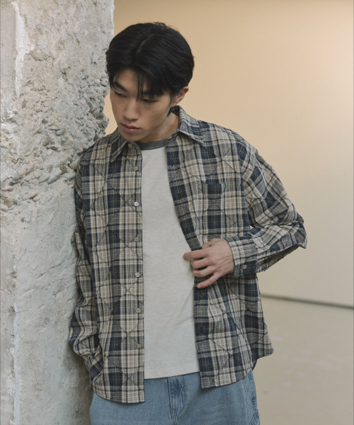 NONBLANK(ノンブランク)の「ピンタックチェックシャツ_BEIGE(シャツ/ブラウス・メンズ・ベージュ・MEDIUM/LARGE/X-LARGE)」の10枚目の写真