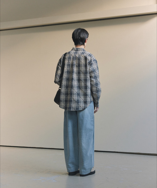 NONBLANK(ノンブランク)の「ピンタックチェックシャツ_BEIGE(シャツ/ブラウス・メンズ・ベージュ・MEDIUM/LARGE/X-LARGE)」の13枚目の写真