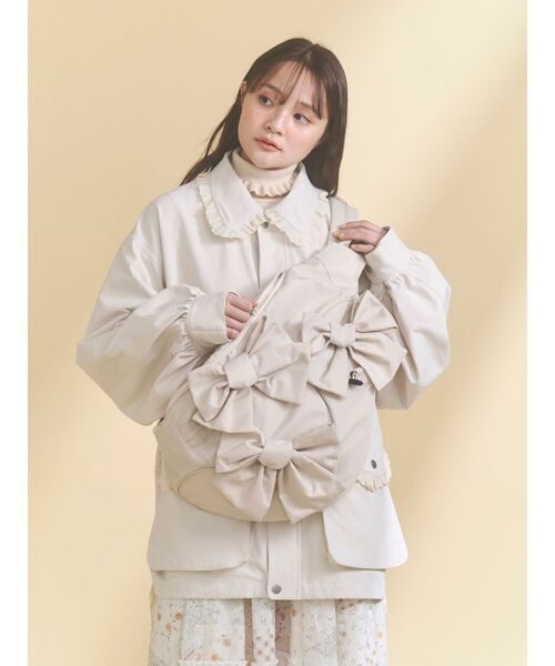 merry jenny（メリージェニー）の「ribbonワンショルダーバッグ（ショルダーバッグ・レディース・ライトグレー/ブラック/ベージュ・FREE）」の14枚目の写真