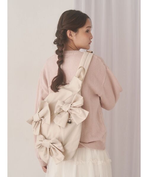 merry jenny（メリージェニー）の「ribbonワンショルダーバッグ（ショルダーバッグ・レディース・ライトグレー/ブラック/ベージュ・FREE）」の9枚目の写真