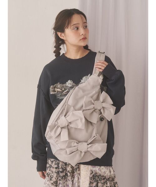 merry jenny（メリージェニー）の「ribbonワンショルダーバッグ（ショルダーバッグ・レディース・ライトグレー/ブラック/ベージュ・FREE）」の6枚目の写真