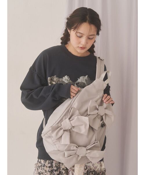 merry jenny（メリージェニー）の「ribbonワンショルダーバッグ（ショルダーバッグ・レディース・ライトグレー/ブラック/ベージュ・FREE）」の5枚目の写真