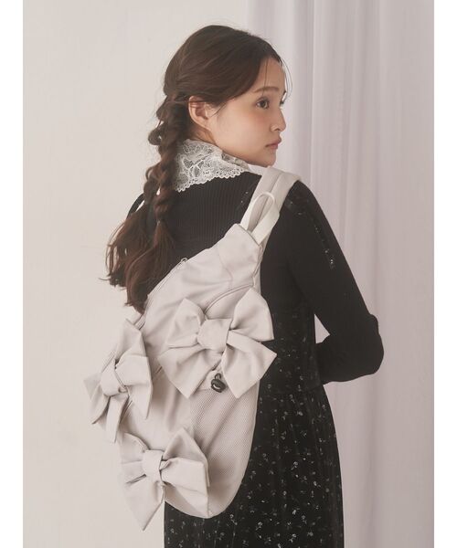 merry jenny（メリージェニー）の「ribbonワンショルダーバッグ（ショルダーバッグ・レディース・ライトグレー/ブラック/ベージュ・FREE）」の4枚目の写真