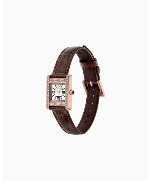 EMPORIO ARMANI(エンポリオアルマーニ)の「【エンポリオ アルマーニ】 2針ウォッチ ブラウンレザー&バーガンディレザーストラップセット(アナログ腕時計・レディース・その他1・FREE)」の3枚目の写真