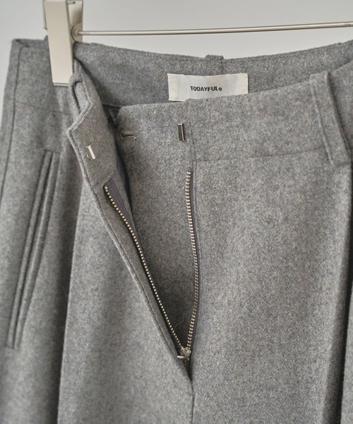 TODAYFUL（トゥデイフル）の「【TODAYFUL/トゥデイフル】《STUDIOUS別注カラー》Wool Painter Pants/ウールペインターパンツ（その他パンツ・レディース・ダークグレー/グレー/キナリ/ブラック・36/38）」の10枚目の写真