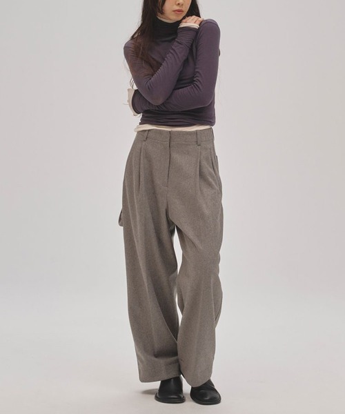 TODAYFUL（トゥデイフル）の「【TODAYFUL/トゥデイフル】《STUDIOUS別注カラー》Wool Painter Pants/ウールペインターパンツ（その他パンツ・レディース・ダークグレー/グレー/キナリ/ブラック・36/38）」の5枚目の写真