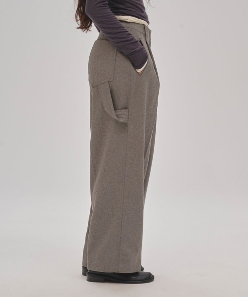 TODAYFUL（トゥデイフル）の「【TODAYFUL/トゥデイフル】《STUDIOUS別注カラー》Wool Painter Pants/ウールペインターパンツ（その他パンツ・レディース・ダークグレー/グレー/キナリ/ブラック・36/38）」の7枚目の写真