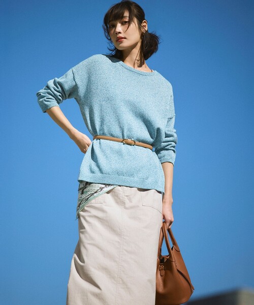 23区（ニジュウサンク）の「オーバルバックル ベルト（ベルト・レディース・ブラック系/黄土色系・44/38/32）」の9枚目の写真