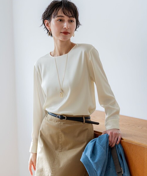 23区（ニジュウサンク）の「オーバルバックル ベルト（ベルト・レディース・ブラック系/黄土色系・44/38/32）」の12枚目の写真