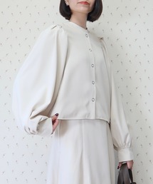 INTERPLAY（インタープレイ）の「【INTERPLAY x MAYUKO】Button Up Puff Bolero Jacket（ノーカラージャケット）」