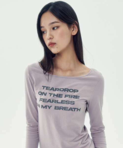 runningHIGH（ランニングハイ）の「レタリングスリムL/Sティー[ライトパープル]（Tシャツ/カットソー・レディース・その他・F）」の3枚目の写真