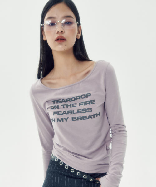 runningHIGH（ランニングハイ）の「レタリングスリムL/Sティー[ライトパープル]（Tシャツ/カットソー・レディース・その他・F）」の5枚目の写真