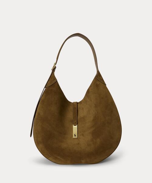 Ralph Lauren Polo ID スエード ラージ ショルダー バッグ Polo ID スエード ラージ ショルダー バッグ（ショルダーバッグ