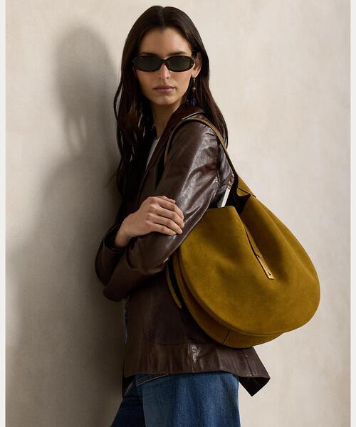 【未使用】ポロラルフローレン Polo ID スエード ラージ ショルダーバッグ Polo ID スエード ラージ ショルダー バッグ（ショルダーバッグ