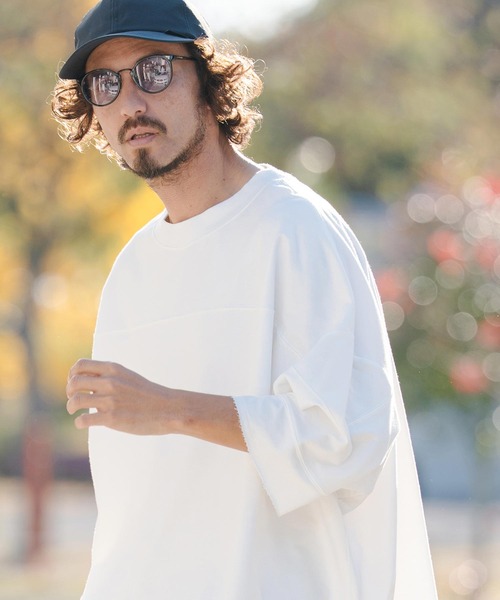 CAMBIO（カンビオ）の「mlt5518- MINI URAKE Switch 3-4 Sleeve Pullover 半端袖カットソー(S60726cmb)（Tシャツ/カットソー・メンズ・ブラック/ホワイト・S/M/L）」の5枚目の写真