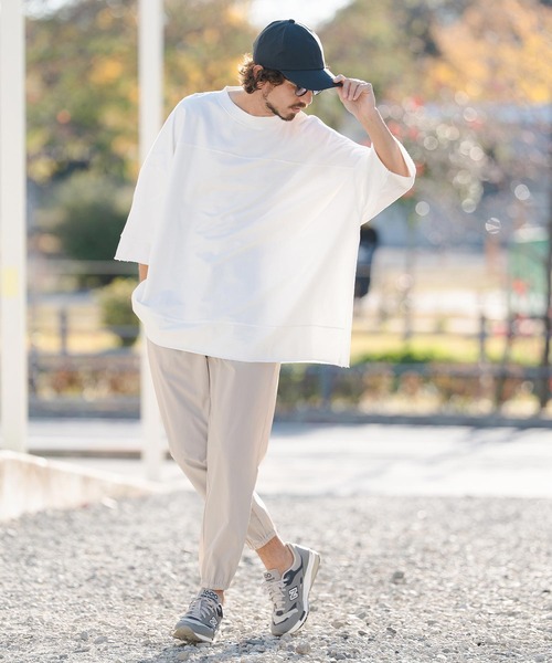CAMBIO（カンビオ）の「mlt5518- MINI URAKE Switch 3-4 Sleeve Pullover 半端袖カットソー(S60726cmb)（Tシャツ/カットソー・メンズ・ブラック/ホワイト・S/M/L）」の8枚目の写真