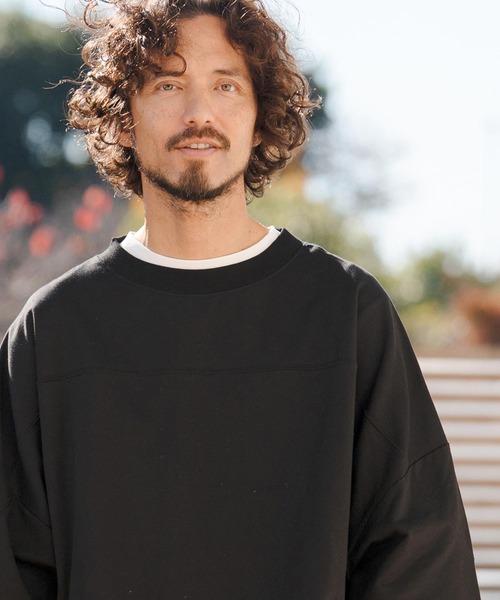 CAMBIO（カンビオ）の「mlt5518- MINI URAKE Switch 3-4 Sleeve Pullover 半端袖カットソー(S60726cmb)（Tシャツ/カットソー・メンズ・ブラック/ホワイト・S/M/L）」の11枚目の写真