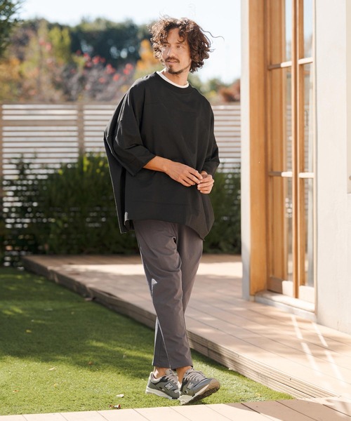 CAMBIO（カンビオ）の「mlt5518- MINI URAKE Switch 3-4 Sleeve Pullover 半端袖カットソー(S60726cmb)（Tシャツ/カットソー・メンズ・ブラック/ホワイト・S/M/L）」の12枚目の写真