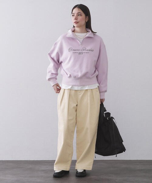 OPAQUE.CLIP（オペークドットクリップ）の「コーデュロイタックワイドパンツ【洗濯機OK】（その他パンツ・レディース・ベビーピンク/アイボリー・38/36）」の5枚目の写真