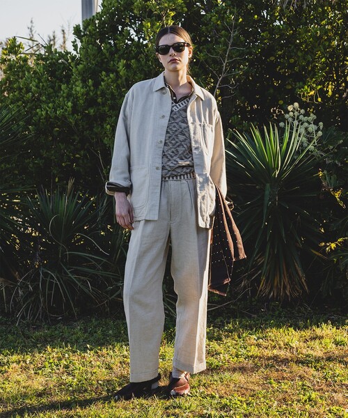 BEAMS PLUS（ビームスプラス）の「MIL Chore Jacket COTTON Linen（ブルゾン・メンズ・ネイビー/グレー/オフホワイト・LARGE/MEDIUM/SMALL）」の4枚目の写真