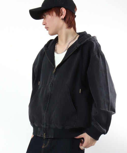 Salong hameu（サロン ハミュー）の「ダックアクティブパーカージャケット ヴィンテージ加工/ライトアウター/春アウター/ユニセックス（ブルゾン・メンズ・チャコールグレー/ブラック/ライトブラウン・M/L）」の2枚目の写真